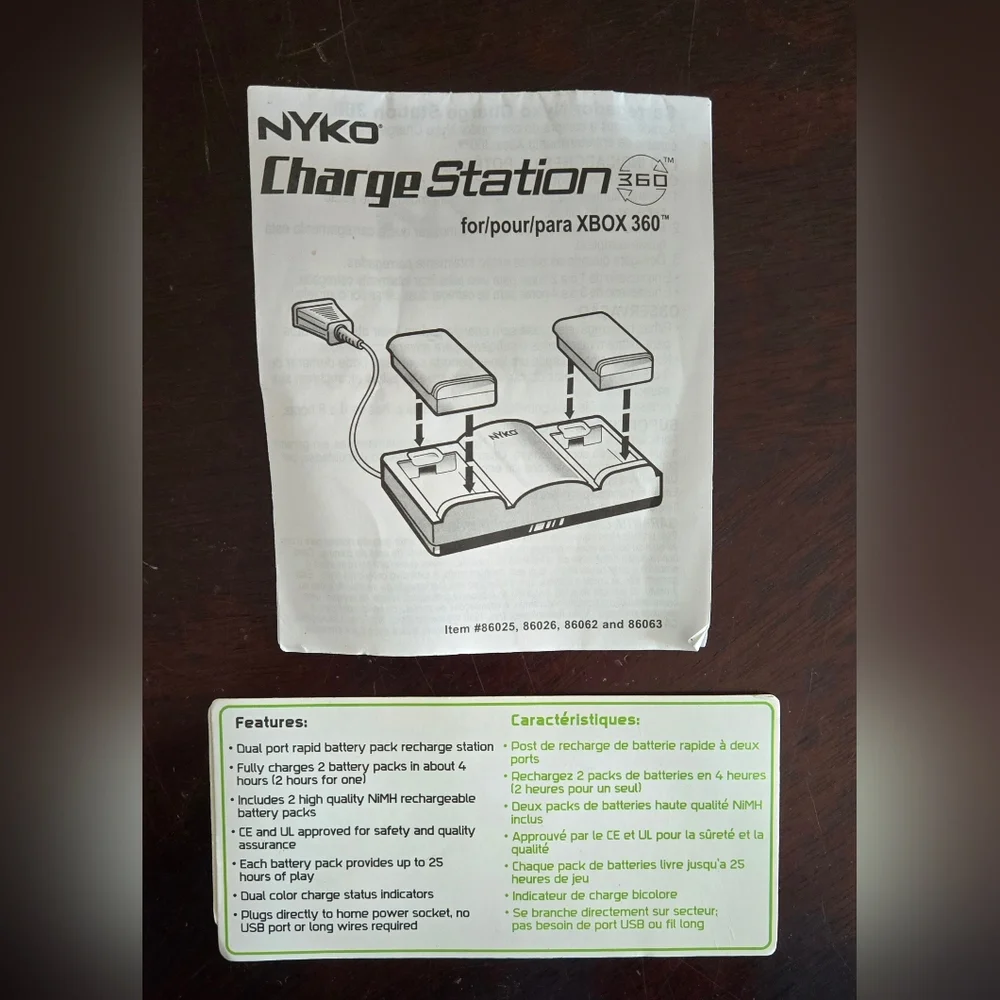 Nyko Charge Station for Xbox 360 With 3 Batteries